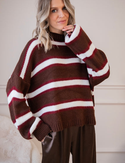 Wrapped In Stripes Choco - Trui