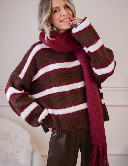 Wrapped In Stripes Choco - Trui