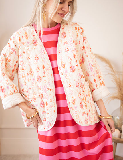 Maxikleid - Stripe Me Happy - Pink/Rot