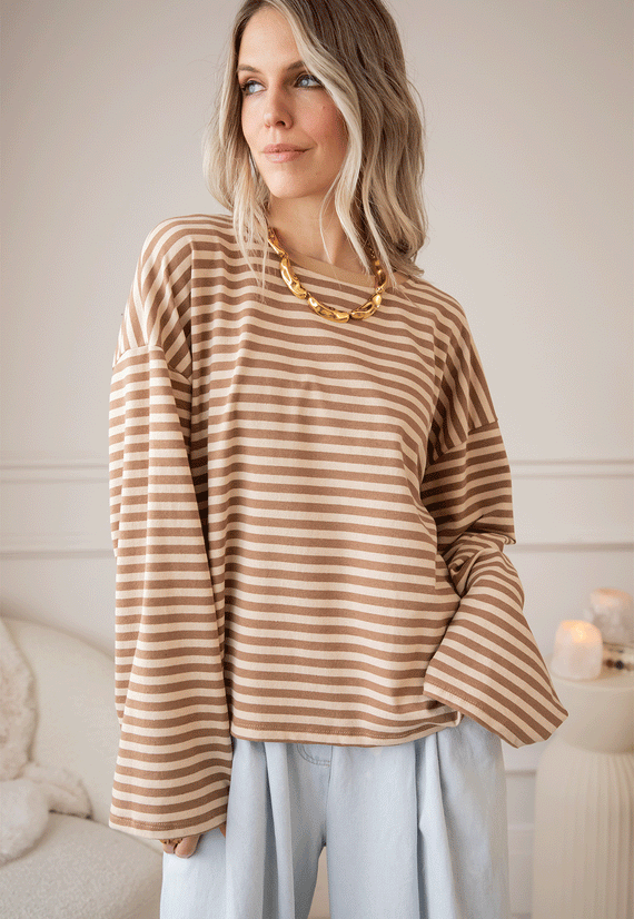 Sadie Stripe Beige/Brown - Longsleeve