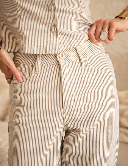 Aline Beige/Dark Brown - Blouse - ellemilla