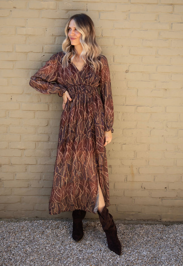 Among The Leaves Chestnut/Rusty - Maxi Jurk - ellemilla