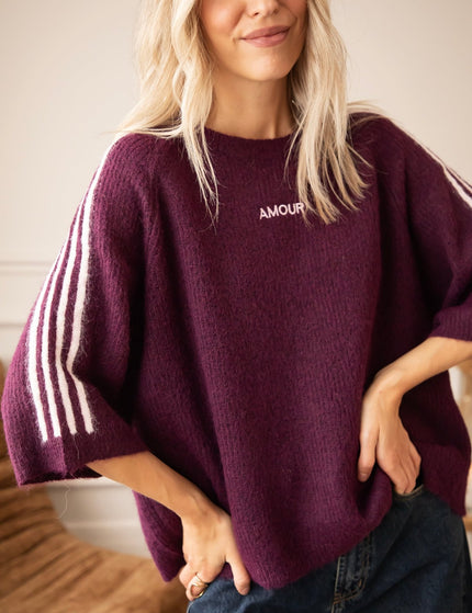 Amour League Knit Mulberry - Trui - ellemilla