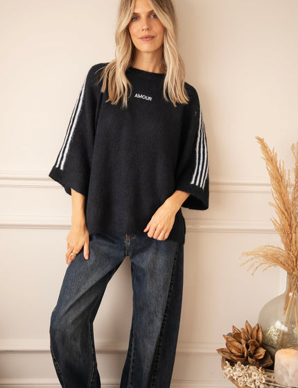 Amour League Knit Navy - Trui - ellemilla