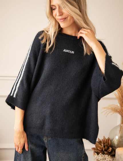 Amour League Knit Navy - Trui - ellemilla