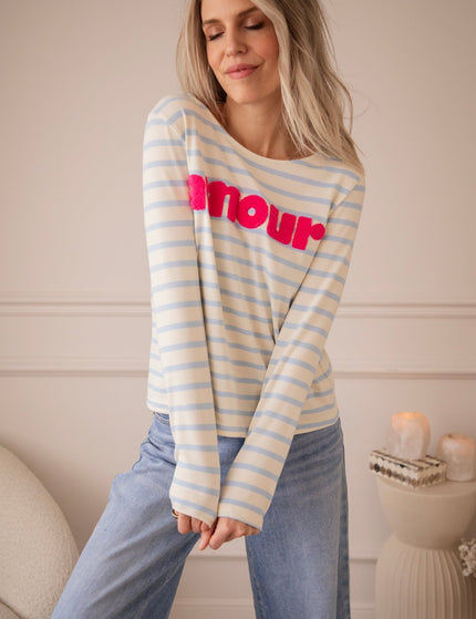 Amour Stripes Baby Blue/Fuchsia - Longsleeve - ellemilla
