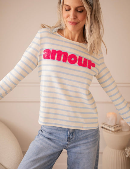 Amour Stripes Baby Blue/Fuchsia - Longsleeve - ellemilla