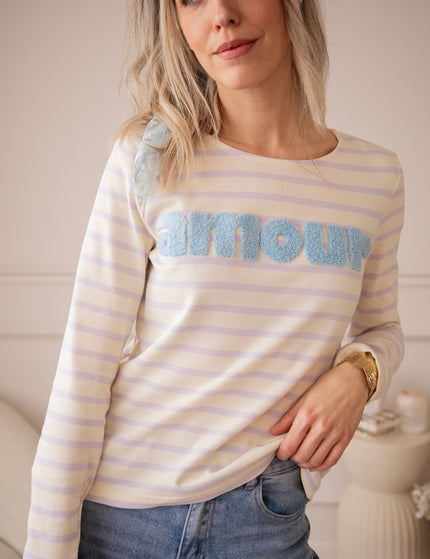Amour Stripes Lila/Blue - Longsleeve - ellemilla