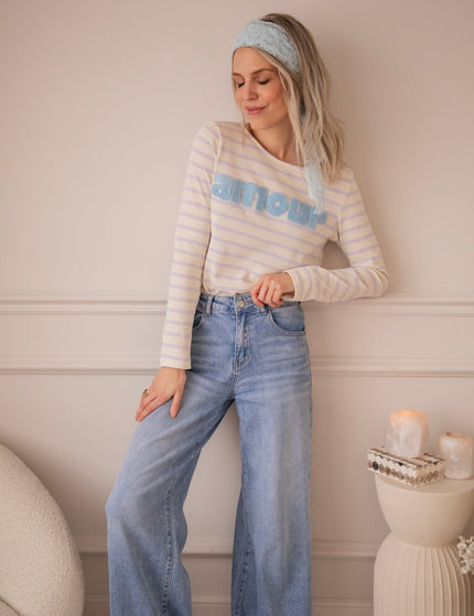 Amour Stripes Lila/Blue - Longsleeve - ellemilla