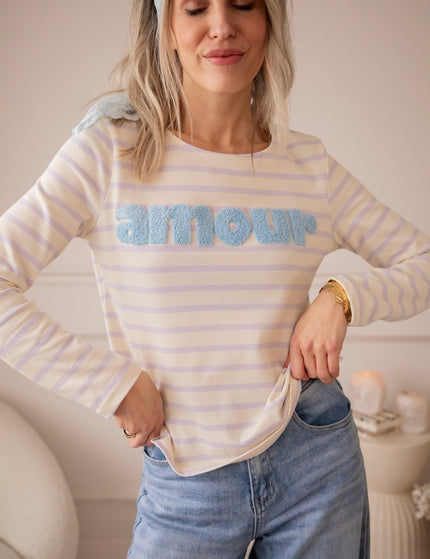 Amour Stripes Lila/Blue - Longsleeve - ellemilla