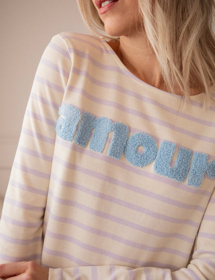 Amour Stripes Lila/Blue - Longsleeve - ellemilla