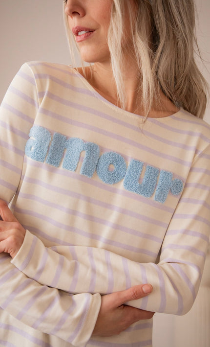 Amour Stripes Lila/Blue - Longsleeve - ellemilla