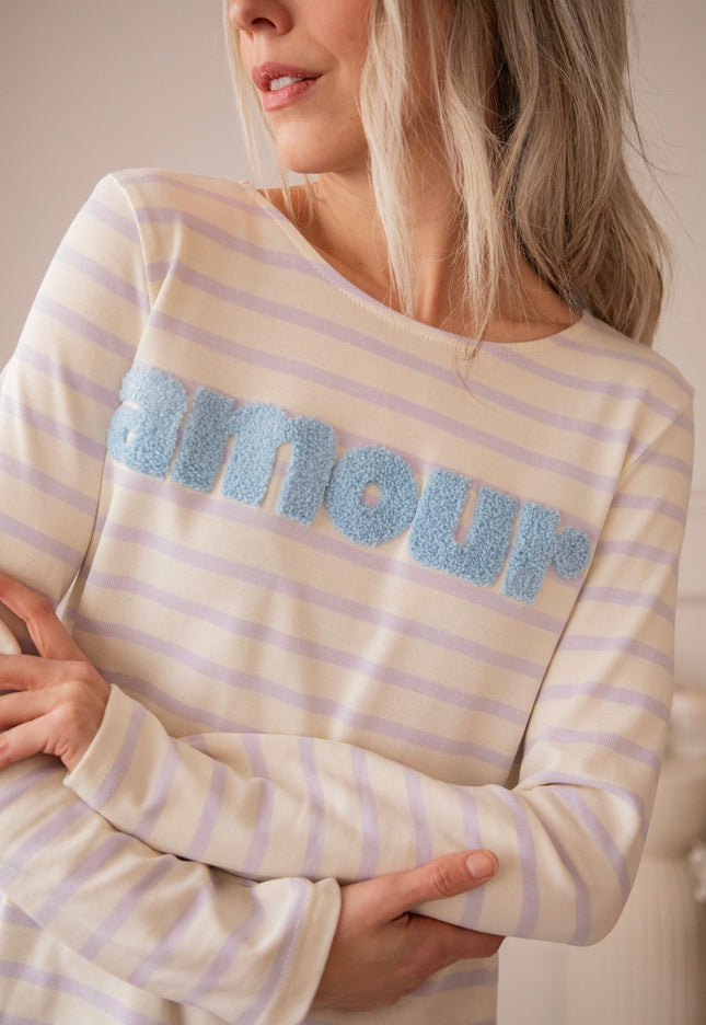 Amour Stripes Lila/Blue - Longsleeve - ellemilla