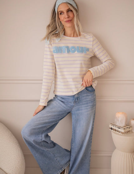 Amour Stripes Lila/Blue - Longsleeve - ellemilla