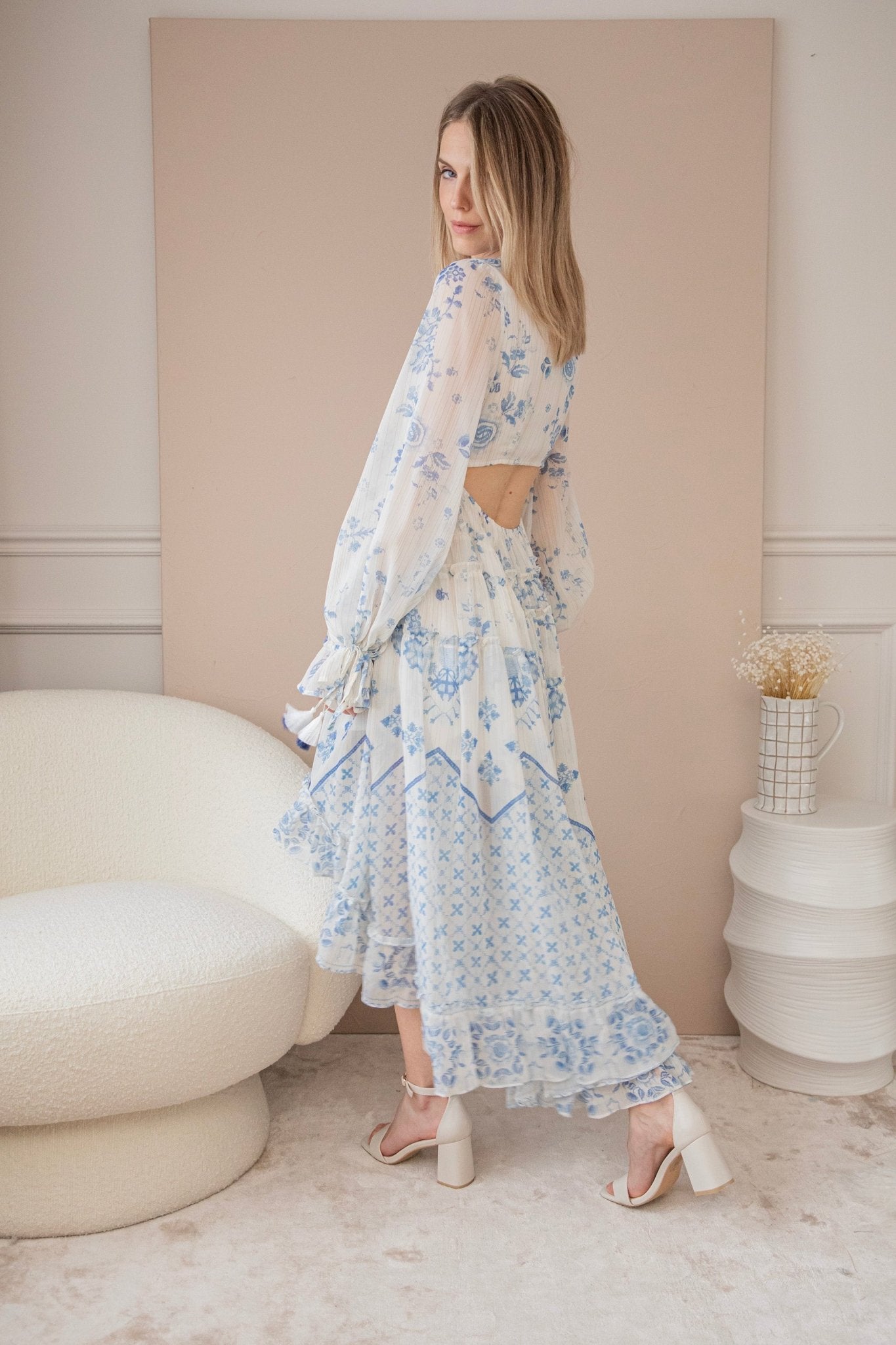 aphrodite floral chiffon dress Aphrodite Floral Chiffon Dress