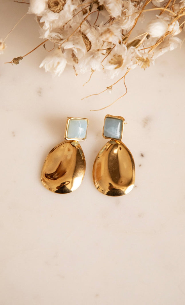 Aurelie Blue/Gold - Oorbellen - ellemilla