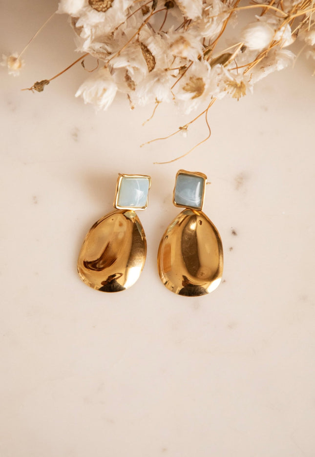 Aurelie Blue/Gold - Oorbellen - ellemilla