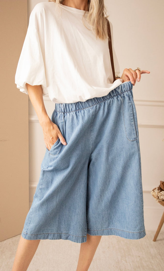Baggy Bermuda Blue - Jeans - ellemilla