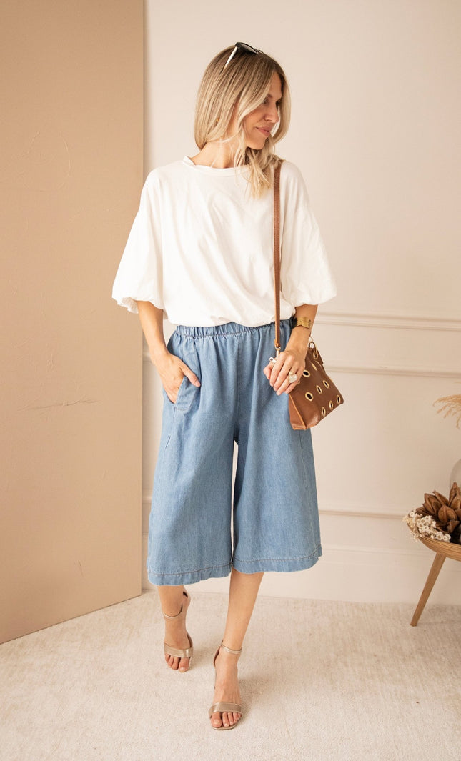 Baggy Bermuda Blue - Jeans - ellemilla