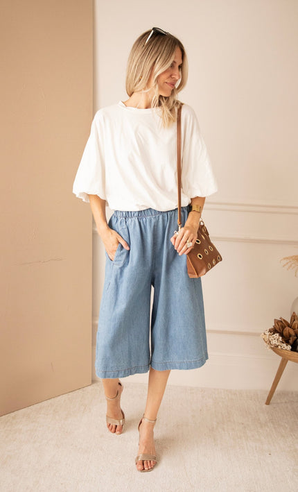 Baggy Bermuda Blue - Jeans - ellemilla