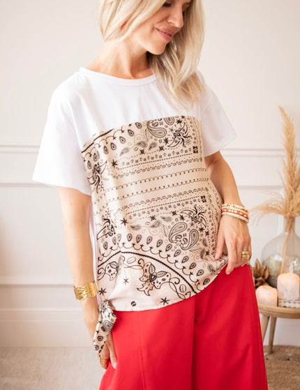 Bandana Base White/Beige - T-Shirt - ellemilla
