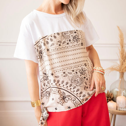 Bandana Base White/Beige - T-Shirt - ellemilla