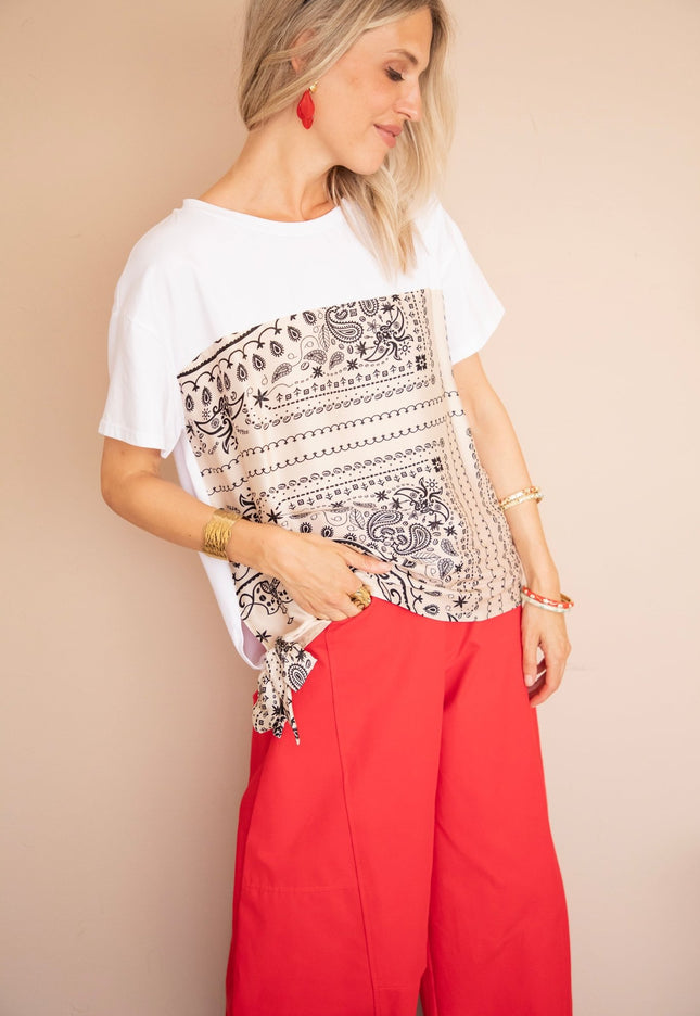 Bandana Base White/Beige - T-Shirt - ellemilla
