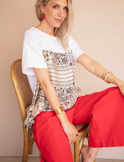 Bandana Base White/Beige - T-Shirt - ellemilla