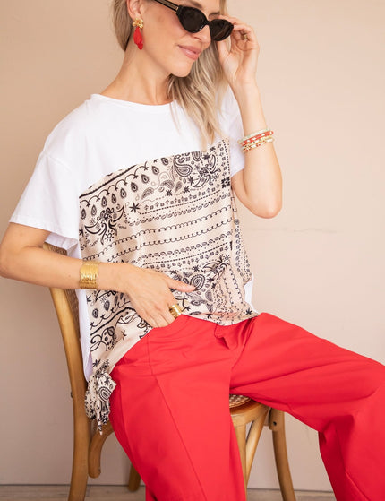Bandana Base White/Beige - T-Shirt - ellemilla