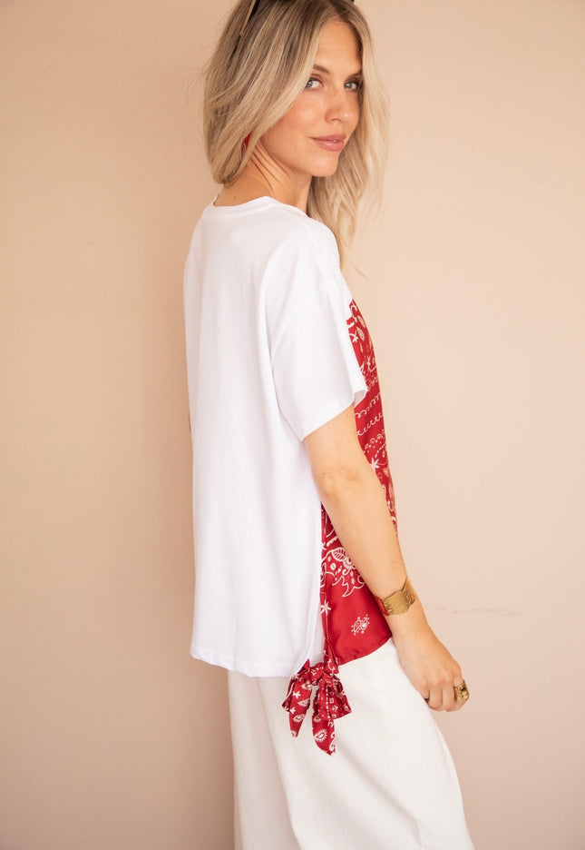 Bandana Base White/Bordeaux - T-Shirt - ellemilla