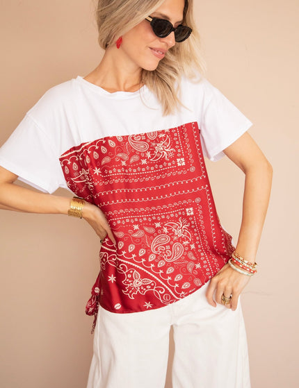 Bandana Base White/Bordeaux - T-Shirt - ellemilla