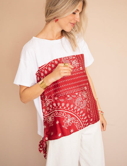 Bandana Base White/Bordeaux - T-Shirt - ellemilla
