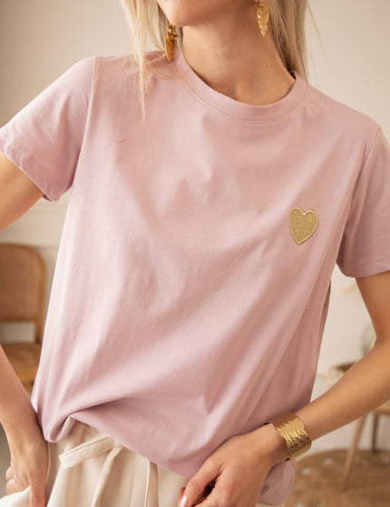 Beating Heart Mauve/Gold - T-Shirt - ellemilla
