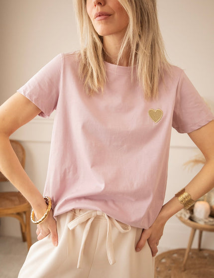 Beating Heart Mauve/Gold - T-Shirt - ellemilla