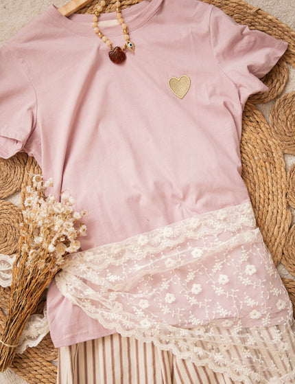 Beating Heart Mauve/Gold - T-Shirt - ellemilla
