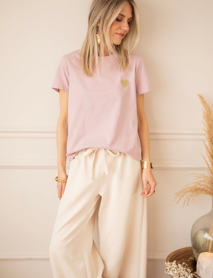Beating Heart Mauve/Gold - T-Shirt - ellemilla