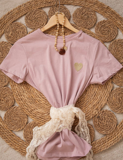 Beating Heart Mauve/Gold - T-Shirt - ellemilla