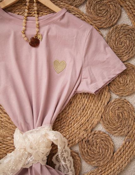 Beating Heart Mauve/Gold - T-Shirt - ellemilla