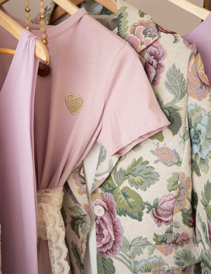 Beating Heart Mauve/Gold - T-Shirt - ellemilla