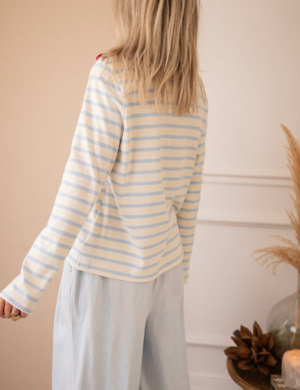 Beating Hearts & Bisou Beige/Baby Blue - Longsleeve - ellemilla