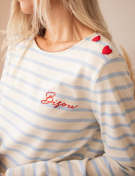 Beating Hearts & Bisou Beige/Baby Blue - Longsleeve - ellemilla