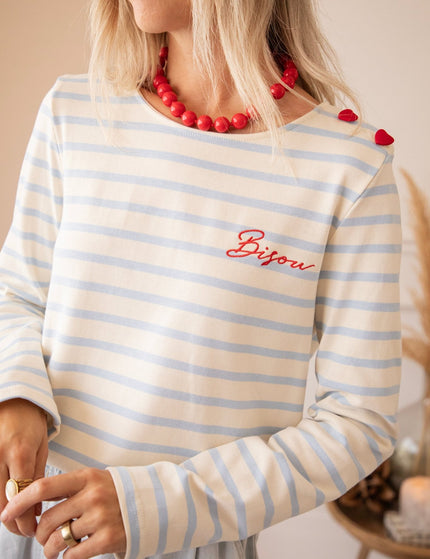 Beating Hearts & Bisou Beige/Baby Blue - Longsleeve - ellemilla