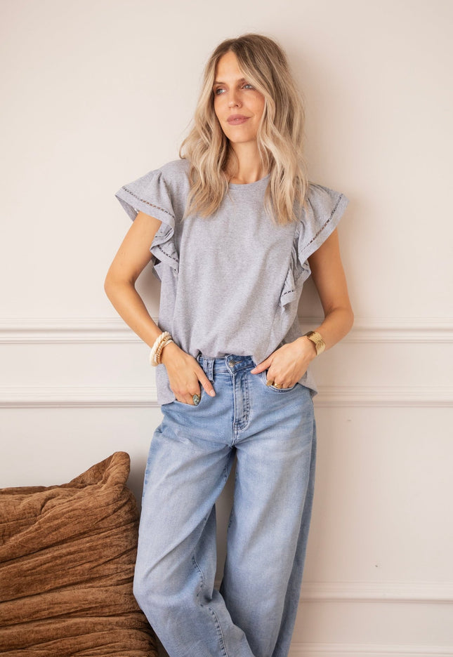 Beau Ruches Grey - T-Shirt - ellemilla