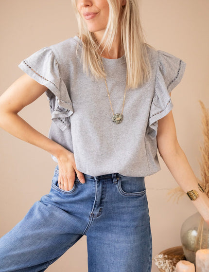 Beau Ruches Grey - T-Shirt - ellemilla