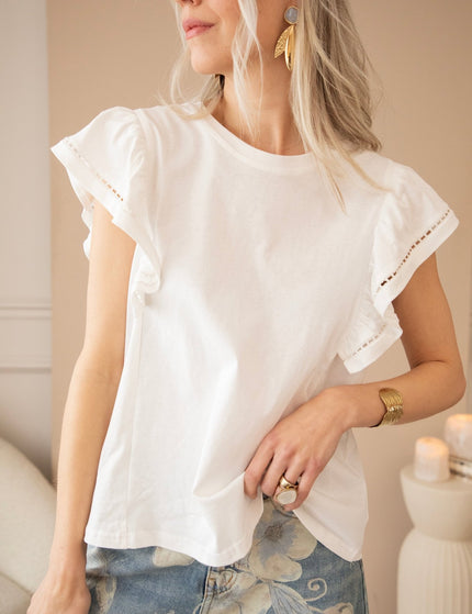 Beau Ruches White - T-Shirt - ellemilla