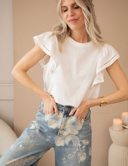 Beau Ruches White - T-Shirt - ellemilla