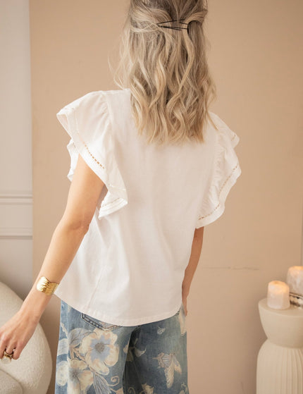 Beau Ruches White - T-Shirt - ellemilla