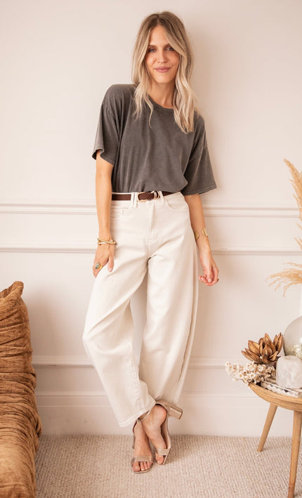 Bella Balloon Beige - Jeans - ellemilla