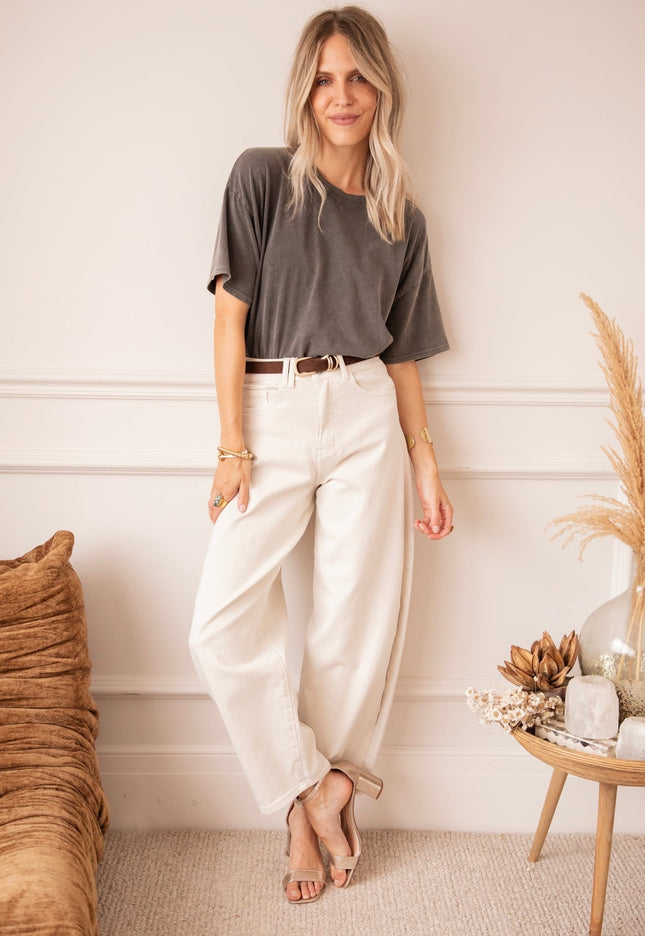 Bella Balloon Beige - Jeans - ellemilla