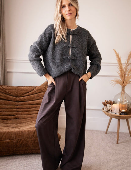 Between The Lines Dark Walnut - Broek - ellemilla